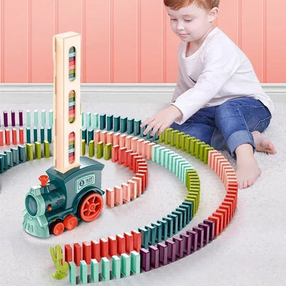 Automatic Colorful Domino Train with Lighting and Sound Effects