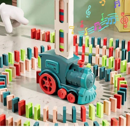 Automatic Colorful Domino Train with Lighting and Sound Effects